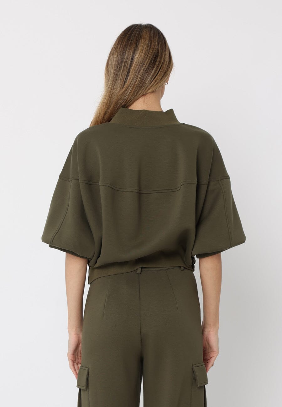 Zip-Up Split Side Puff Sleeve Jacket – Gracia Fashion