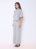 Zip-Up Split Side Puff Sleeve Jacket JACKET Gracia Fashion 
