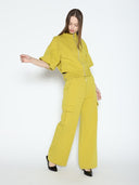 Zip-Up Split Side Puff Sleeve Jacket JACKET Gracia Fashion 