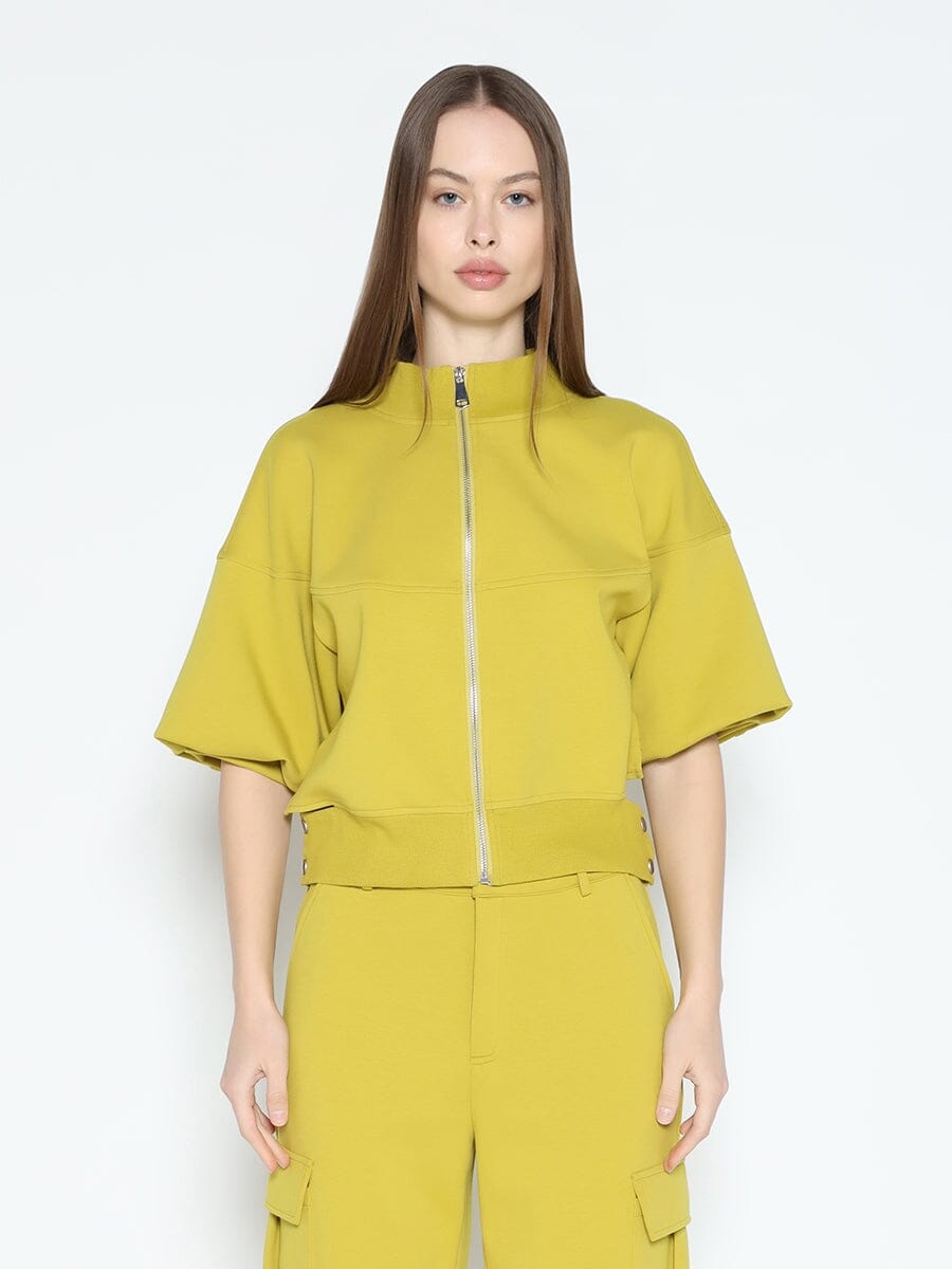 Zip-Up Split Side Puff Sleeve Jacket – Gracia Fashion