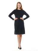 Ribbed Top Layered with Pleated Underdress DRESS Gracia Fashion 