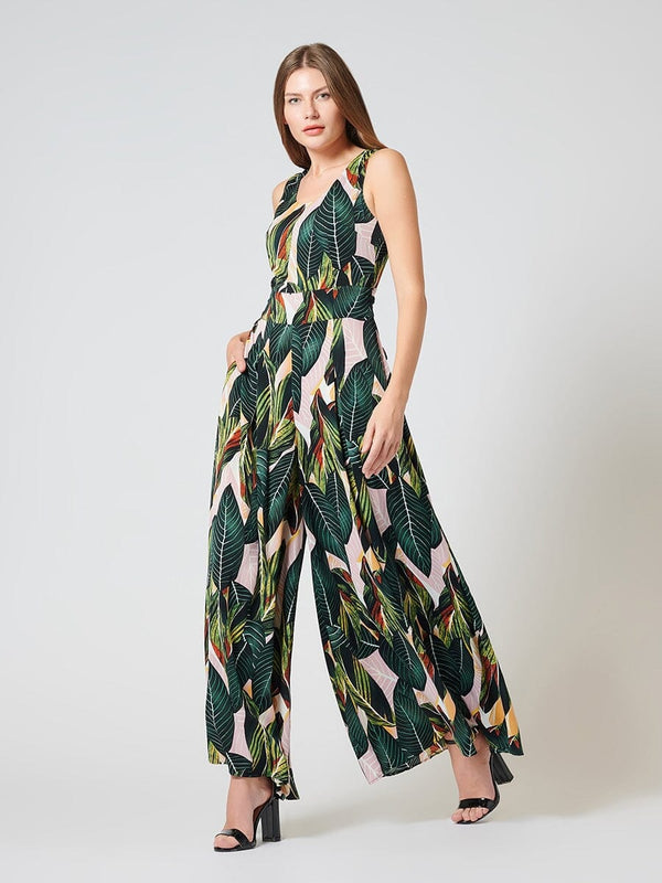 Loose Bottom Fit Opal Jumpsuit - Woodsy Chive – khushclothing