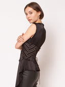 Stripe Bustier with Front Buttons TOP Gracia Fashion 
